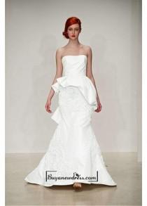wedding photo -  Alluring Taffeta & Satin Strapless Neckline Natural Waistline A-line Wedding Dress