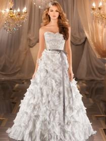 wedding photo -  A-line Sweetheart Beading Bodice Wedding Dress with Dramatic Textural Skirt