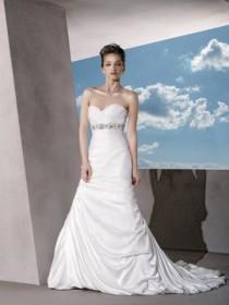 wedding photo -  Satin Classic Strapless Wedding Dress with Ruched Sweetheart Neck and Trumpet Skirt