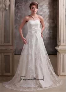 wedding photo -  Alluring Satin&Lace A-line Sweetheart Neckline Natural Waistline Wedding Dress