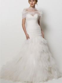 wedding photo -  Tulle Strapless Gorgeous Wedding Dress with Tiered Ruffled Skirt