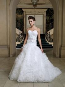 wedding photo -  Strapless Organza Sweetheart Bridal Ball Gown with Ruffed Full Skirt