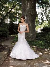 wedding photo -  Strapless Sequin Lace Over Satin Sweetheart Mermaid Wedding Dress