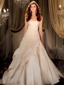 wedding photo -  Sweetheart Ruched Ball Gown Wedding Dress with Beaded Lace Belt