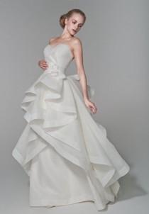 wedding photo -  Pleated Organza Strapless Sweetheart A-Line 2 in 1 Wedding Dress