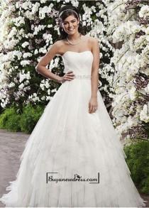 wedding photo -  Attractive Tulle & Satin A-line Sweetheart Natural Waist Wedding Dress