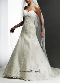 wedding photo -  Beautiful Elegant Divine Tule Sweetheart Neck A-line Wedding Dress In Great Handwork