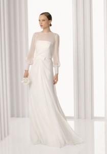 wedding photo -  Long Sleeves Chiffon Jewel A-line Elegant Wedding Dress