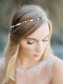 wedding photo - Rhinestone Bridal Crown, White Opal Rhinestone Bridal Head Wrap Crown, Silver Crown, Headpiece- Style 3415
