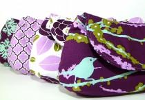 wedding photo - Bridesmaid Clutches Wedding Gift Purple Lavender Eggplant Choose Your Fabric Set of 4