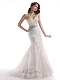 wedding photo -  Strapless Sweetheart Mermaid Lace Embroidered Wedding Dress with Beaded Belt