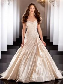 wedding photo -  Sweetheart Beaded Bodice Ball Gown Wedding Dress with Ruched Skirt