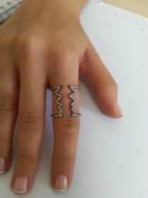 wedding photo - Sterling Silver Ring - Zigzag Ring - Broken Ring - Lightining Ring - Adjustable Silver Ring - Geometric Ring - Modern Gold Jewelry