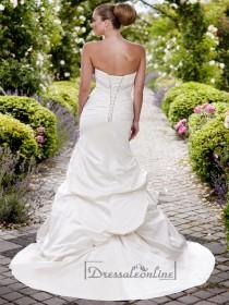 wedding photo -  Elegant Strapless Mermaid Ruched Bodice Wedding Dresses - Dressaleonline.com