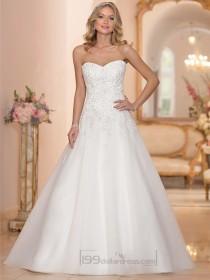 wedding photo -  Strapless Sweetheart Embellished Lace Bodice A-line Wedding Dresses