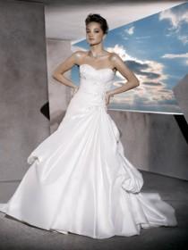 wedding photo -  Taffeta Classic A-line Asymmetrical Ruched Wedding Dress with Sweetheart Neck