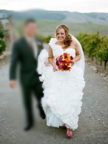 wedding photo -  Plus Size One-shoulder Satin and Tulle Elegant Spring Sweetheart A-line Wedding Dress