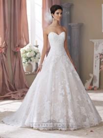 wedding photo -  Strapless Sweetheart Lace Appliques Ball Gown Wedding Dresses - LightIndreaming.com