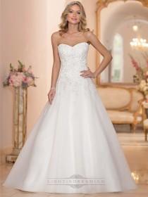 wedding photo -  Strapless Sweetheart Embellished Lace Bodice A-line Wedding Dresses - LightIndreaming.com