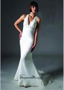 wedding photo -  Beautiful Elegant Exquisite Satin Mermaid Wedding Dress In Great Handwork