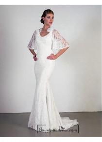 wedding photo -  Beautiful Elegant Exquisite Sheath Scoop Lace Wedding Dress In Great Handwork