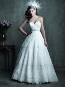wedding photo -  Strapless Sweetheart Lace Layered Ball Gown Wedding Dresses - LightIndreaming.com
