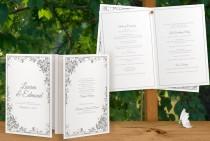 wedding photo - SALE! DiY Printable Wedding Program Template - Instant Download - EDITABLE TEXT - Romance (Gray) - Microsoft® Word Format