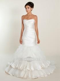 wedding photo -  Strapless Mermaid Wedding Dress with Ruched Bodice and Layered Skirt