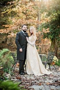 wedding photo - A Dark, Woodland Fairytale Wedding