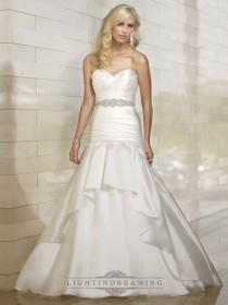 wedding photo -  Organza Fit and Flare Cross Sweetheart Pleated Wedding Dresses with Tiered Skirt - LightIndreaming.com