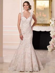 wedding photo -  Straps Sweetheart Neckline Lace Wedding Dress with Illusion Back - LightIndreaming.com