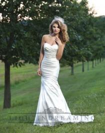 wedding photo -  Strapless Ruched Sweetheart Wedding Dresses with Pleated Skirt - LightIndreaming.com