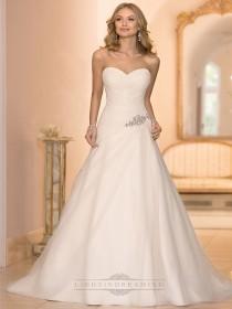 wedding photo -  Sweetheart Cross Asymmetrical Ruched Bodcie A-line Wedding Dresses - LightIndreaming.com