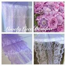 wedding photo - WEDDING DECOR /Lavender Lace Table Runner, 5ft-10ft long x 8in Wide/ Lace Overlay/ tabletop decor/Centerpiece/Wedding runner/party decor