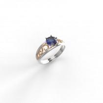 wedding photo - 14kt Two tone Engagement ring,unique sapphire  ring , Two tone Engagement ring, Sapphire and gold engagement ring