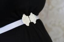 wedding photo - Bridal Belt - Silver Belt - White Belt - Wedding Dress Belt - Bridal Belt - Skinny Belt - Wedding Gown Belt - Wedding Accessories - Ribbon