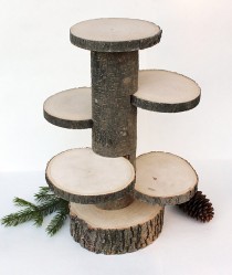 wedding photo - 4 Tiered Rustic Cup Cake Stand. Wood Stand. Rustic Cake Stands. Rustic Centerpiece. Rustic Cupcake Stand