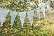 wedding photo - Lace Bunting Banner, lace bunting, wedding banner