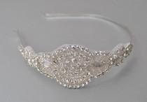 wedding photo - Crystal Rhinestone , flapper Gatsby Headband, Wedding Headband, Wedding Headpiece, Halo Bridal Headpiece, 1920s Flapper headband