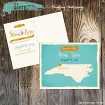 wedding photo - One US States Save the Date Postcard - Wedding Stationary