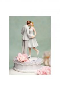 wedding photo - Adorable Leg Pop Pearl Accent Cake Topper - Custom Painted Hair Color Available - 102054