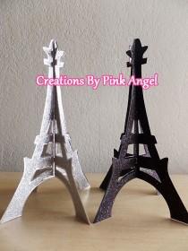 wedding photo - 3D Eiffel Tower Topper, Glitter Eiffel Tower, Eiffel Tower Cutout, Eiffel Tower Stand, Paris Decor, Paris Wedding, Eiffel Tower Centerpiece