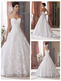 wedding photo -  Strapless Sweetheart Lace Appliques Ball Gown Wedding Dresses