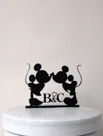 wedding photo - Custom Wedding Cake Topper - Mickey and Minnie Wedding 2 with your initials