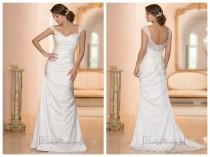 wedding photo -  Classic Illusion Cap Sleeves Sweetheart Ruched Bodice Wedding Dresses