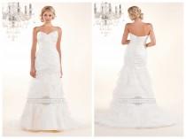 wedding photo -  Strapless Sweetheart Wedding Dresses with Pleated Bodice and Layered Skirt