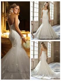 wedding photo -  Sweetheart Beaded Lace Appliques Fit and Flare Wedding Dresses
