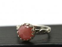 wedding photo - Celtic Opal Ring, Pink Opal Engagement Ring, Sterling Silver Jewelry, Andean Opal Jewelry