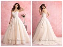 wedding photo -  Strapless Sweetheart A-line Lace Ball Gown Wedding Dress
