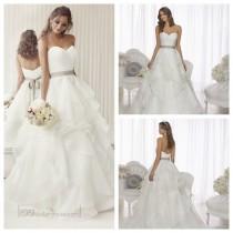 wedding photo -  Elegant Sweetheart A-line Ruched Wedding Dresses with Layered Skirt